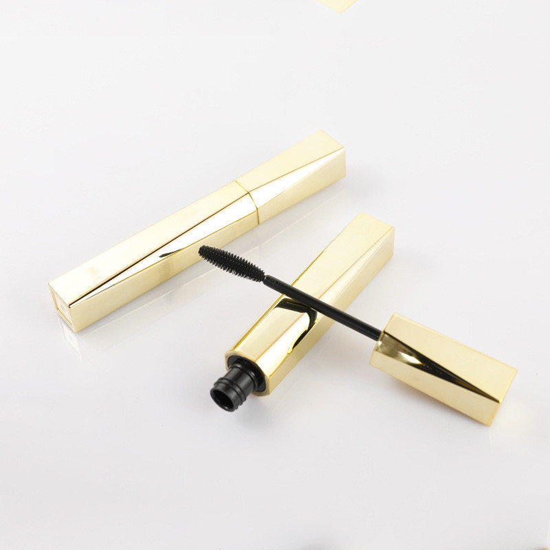 8.5ml Gold Plastic Mascara Tube Plated Gold Square Empty Mascara Container