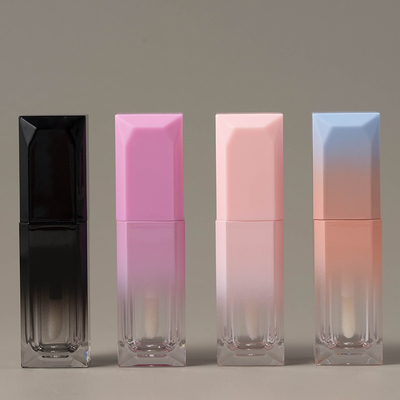 Cylinder Black Pink Blue 5ml Empty Lip Gloss Tubes With Brush OEM